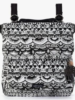 Sakroots One World Design Black & White Graphic Olympic Backpack/Crossbody